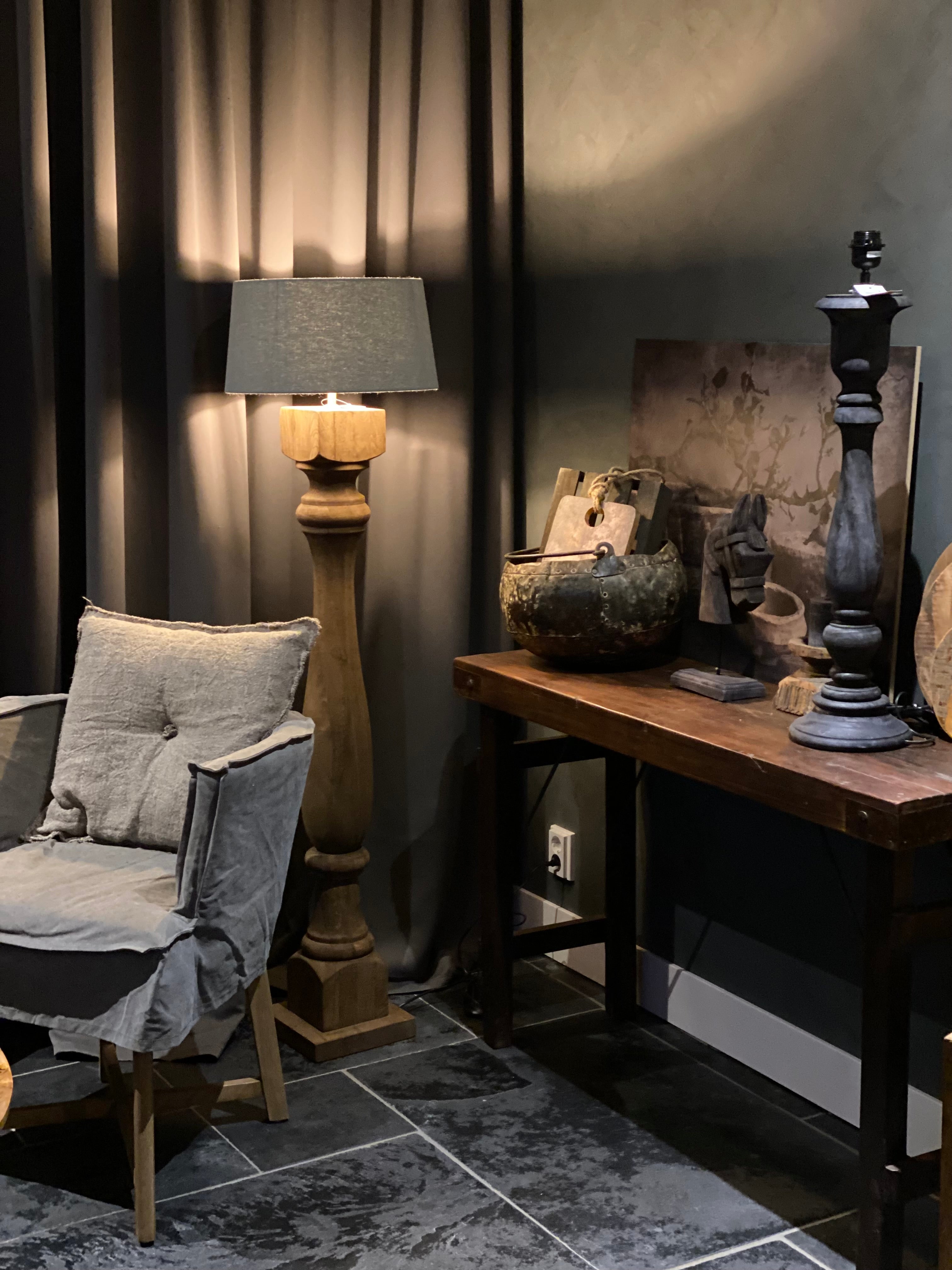 Balusterlamp hout 125cm