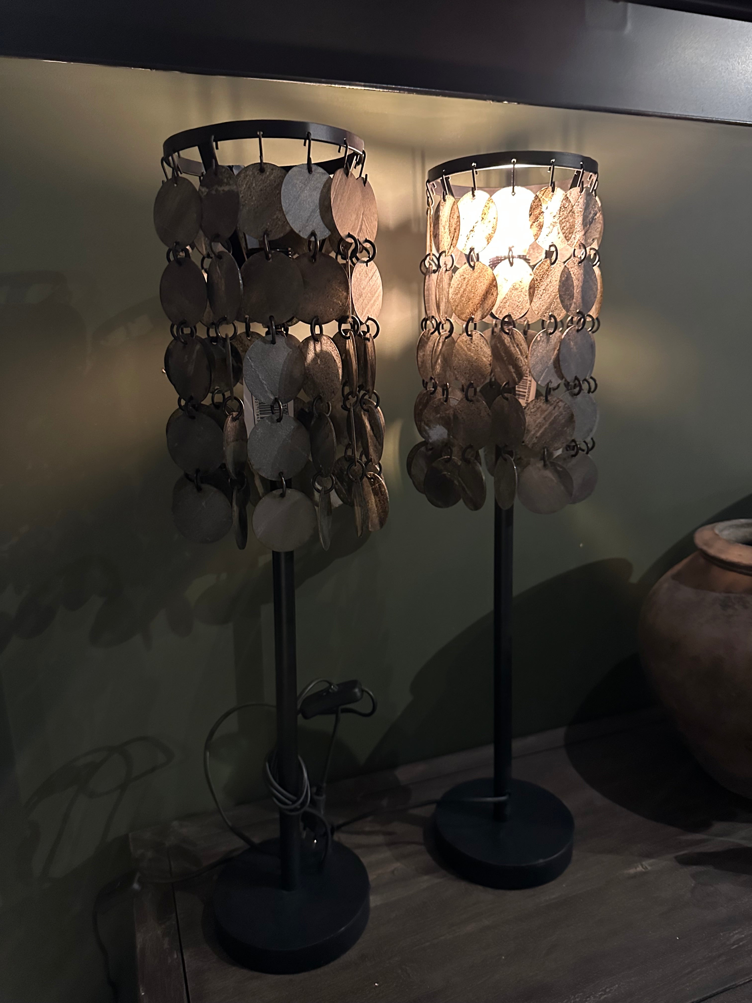 Tafellamp vineer zwart 70cm 2549