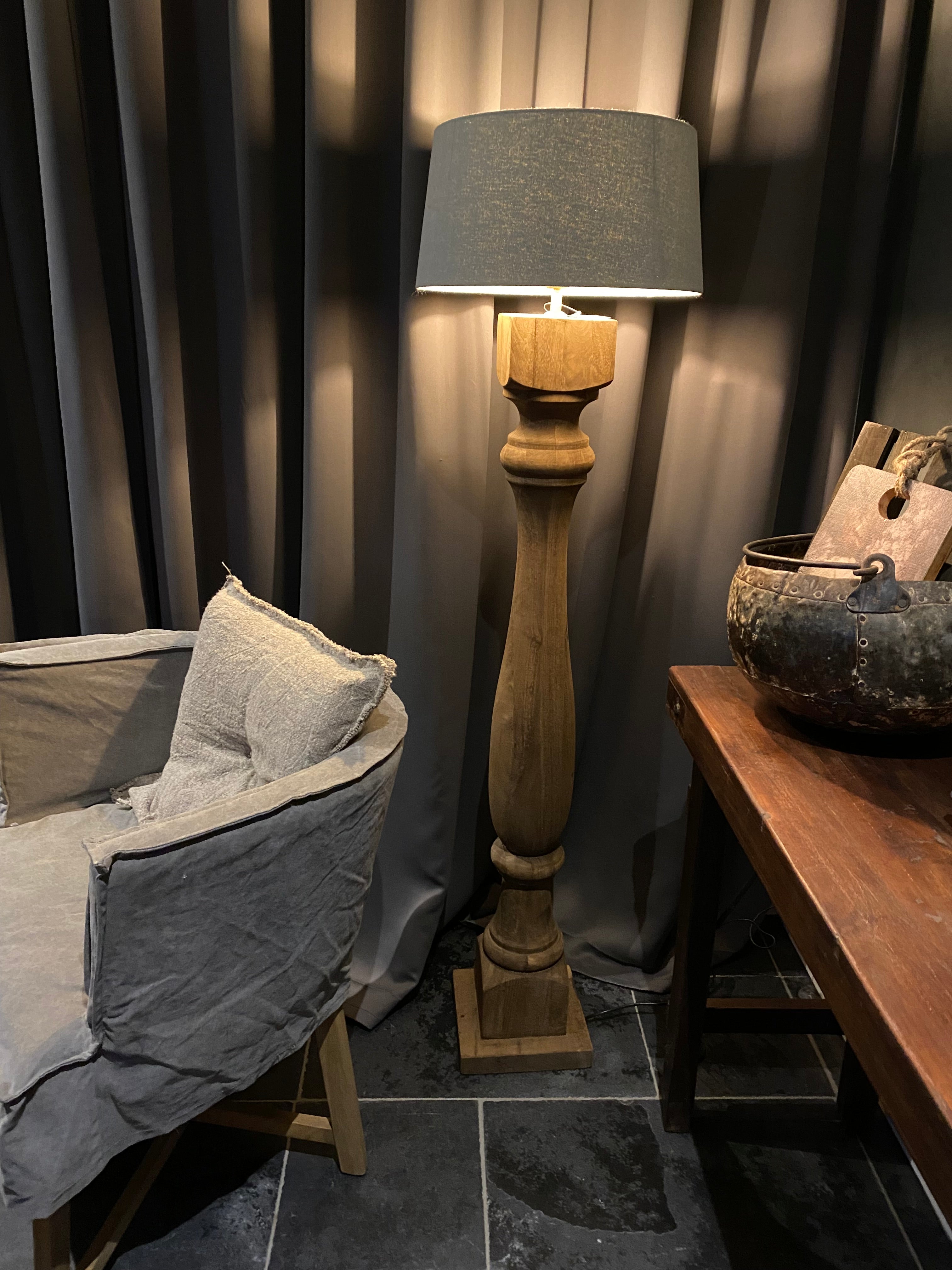 Balusterlamp hout 125cm