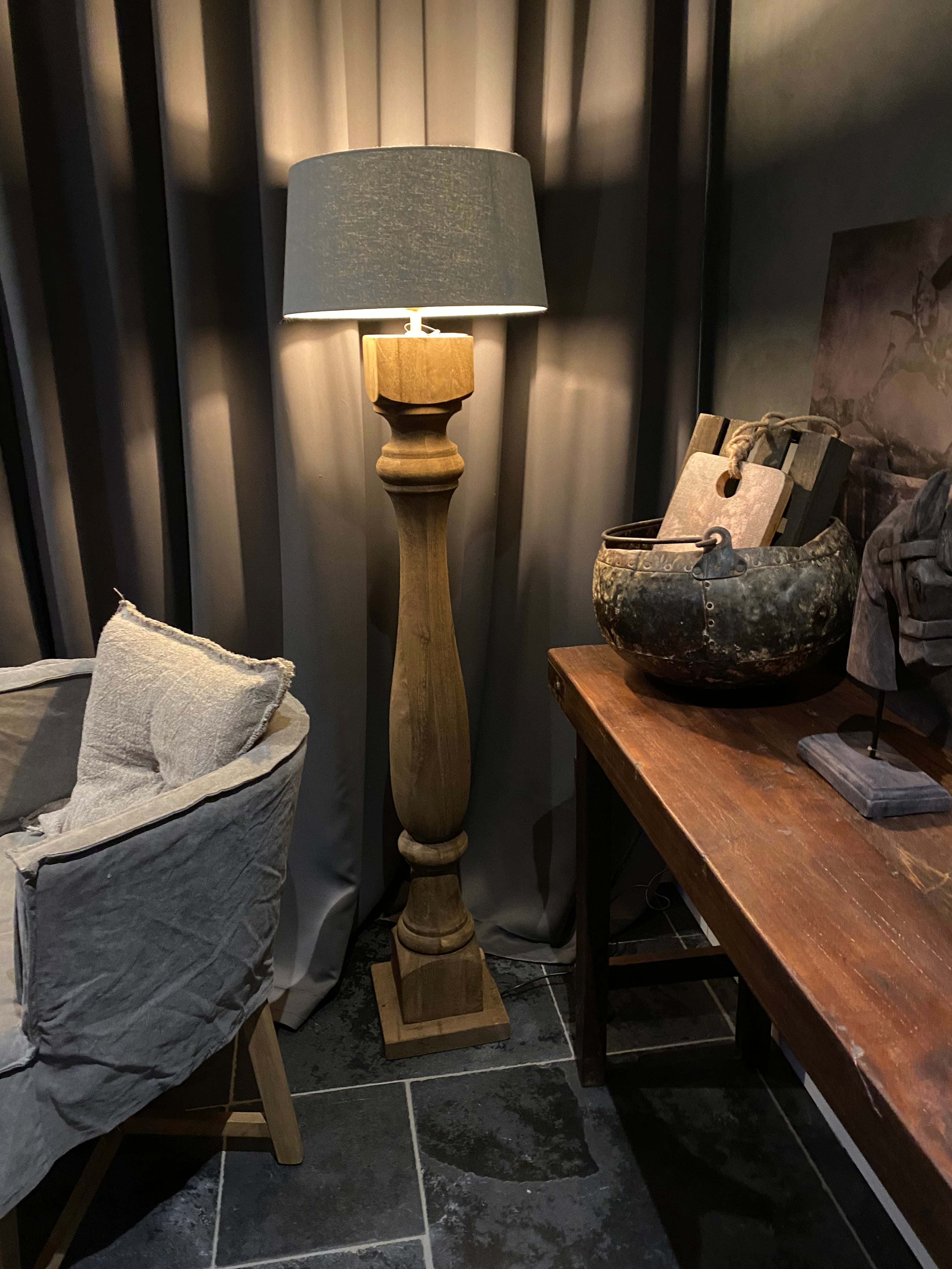 Balusterlamp hout 125cm