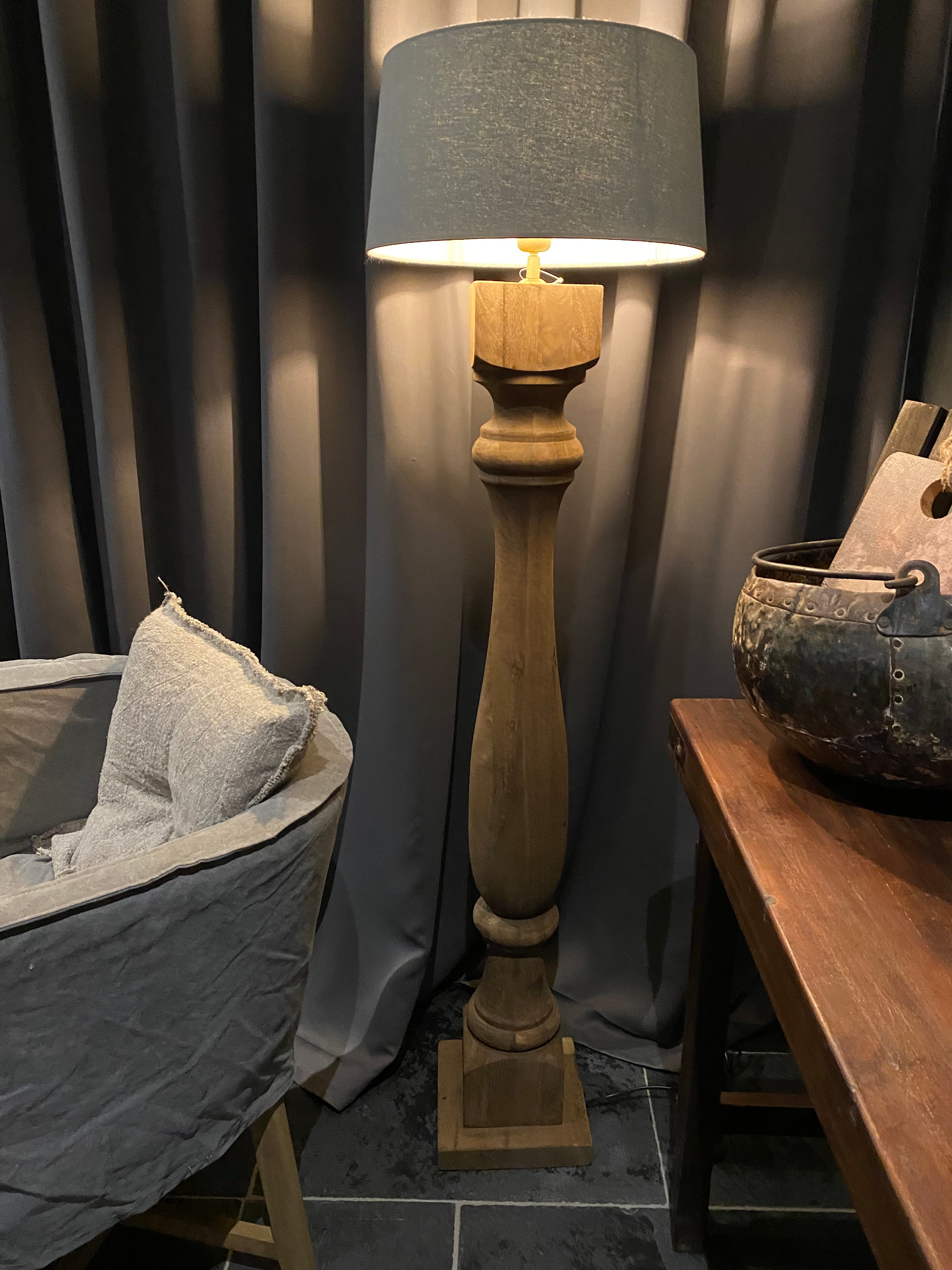 Balusterlamp hout 125cm