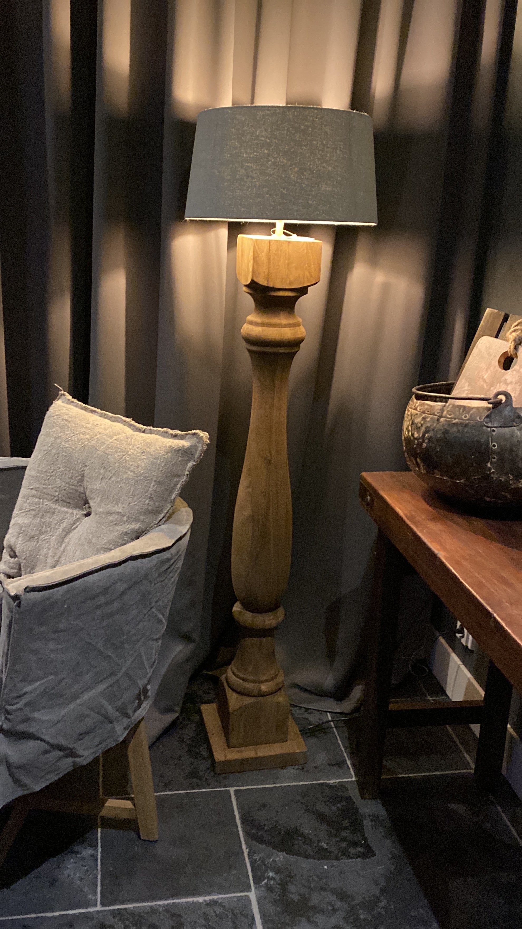 Balusterlamp hout 125cm