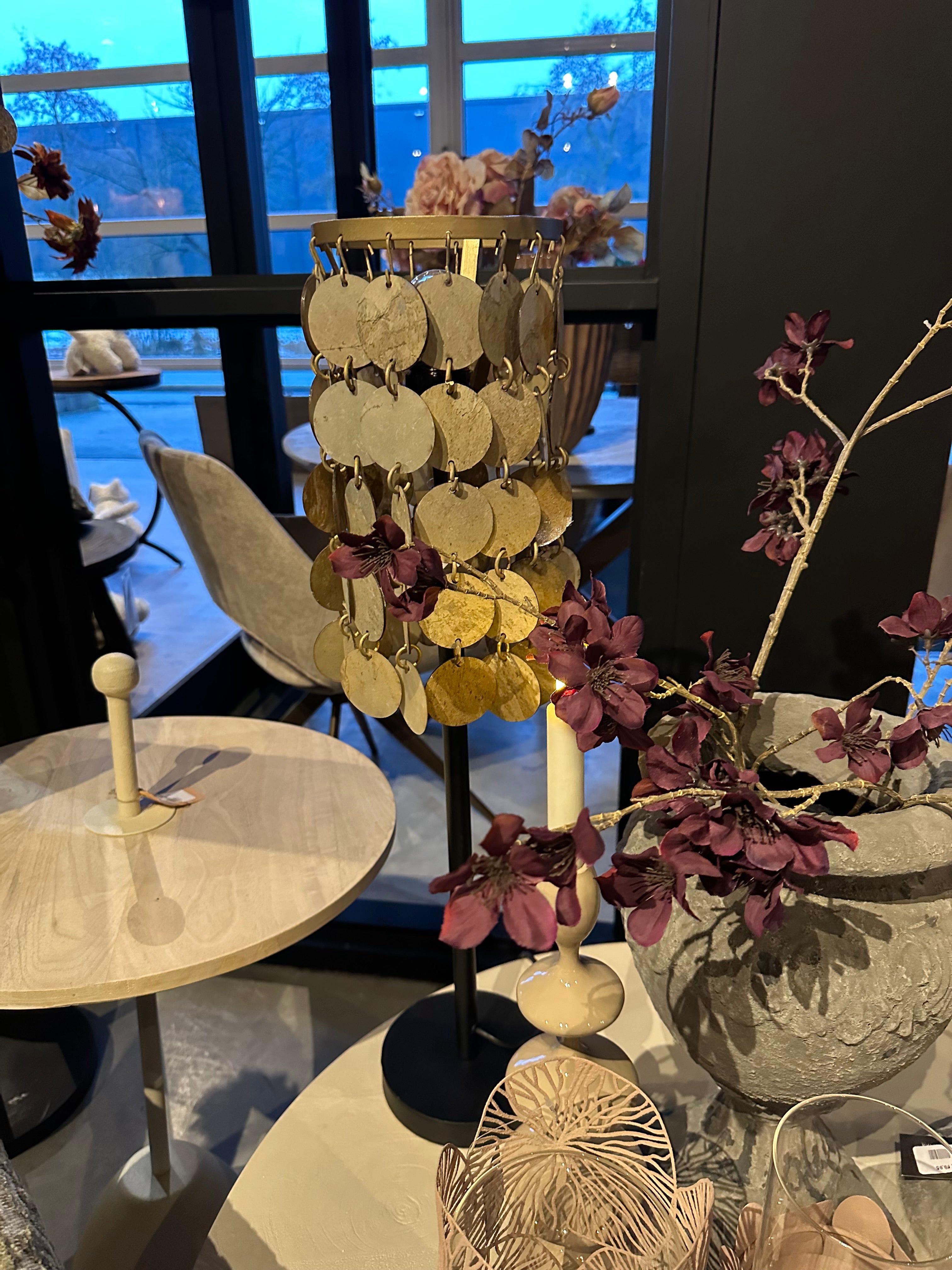 Tafellamp vineer brass/brown 70cm 2544