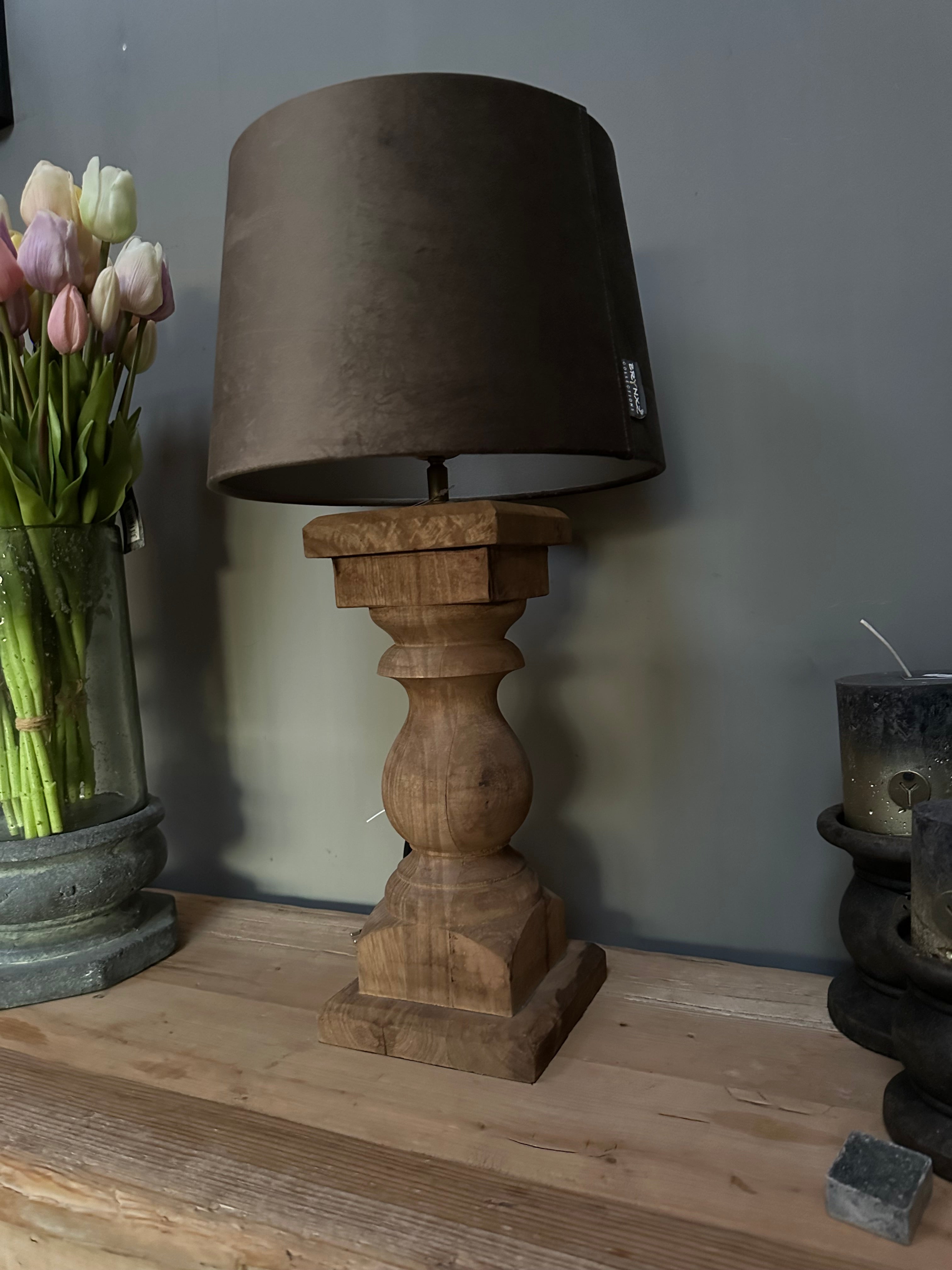 Balusterlamp hout 35cm