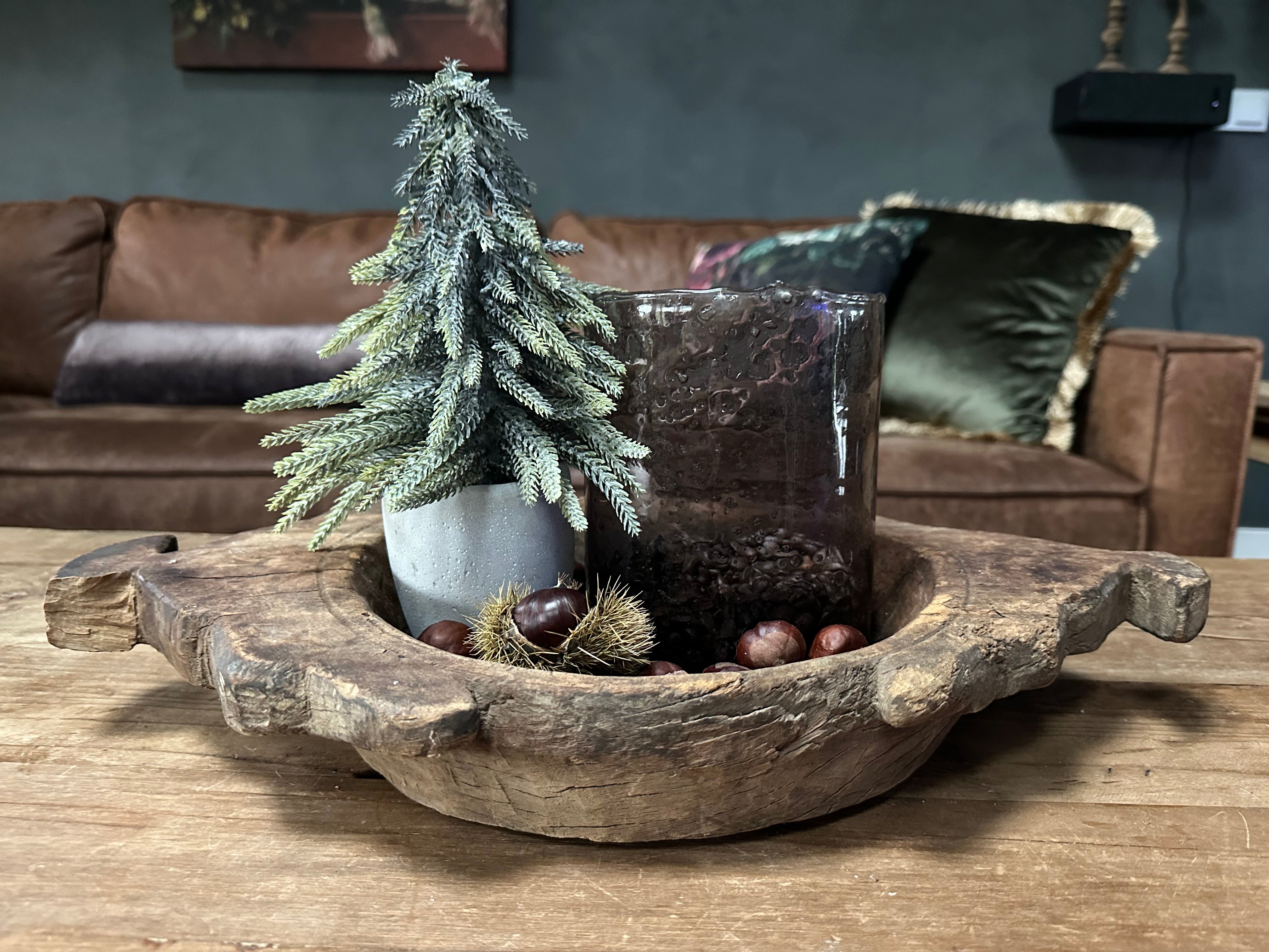 Kerstboompje in stenen potje 22 cm