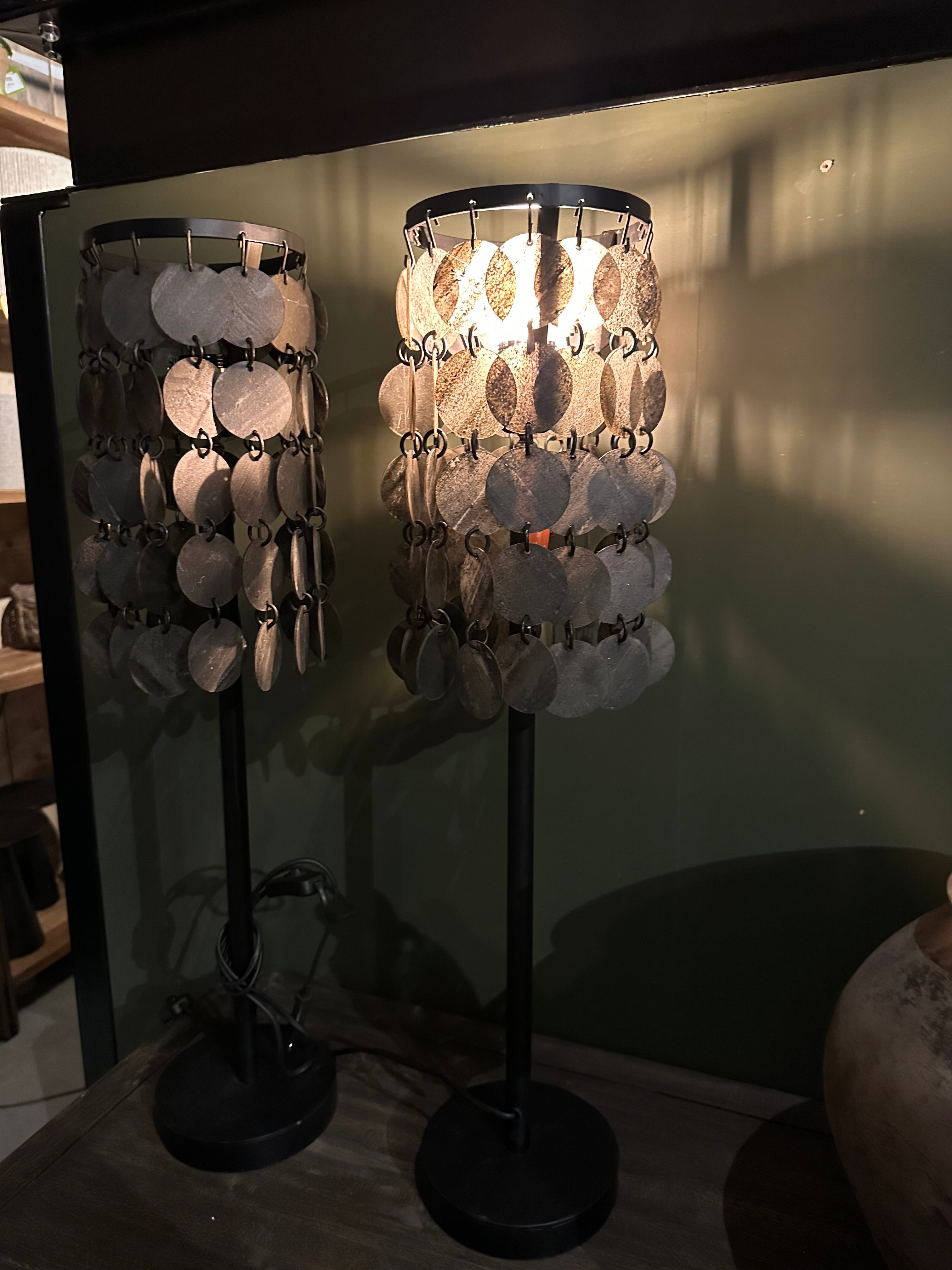 Tafellamp vineer zwart 70cm 2549