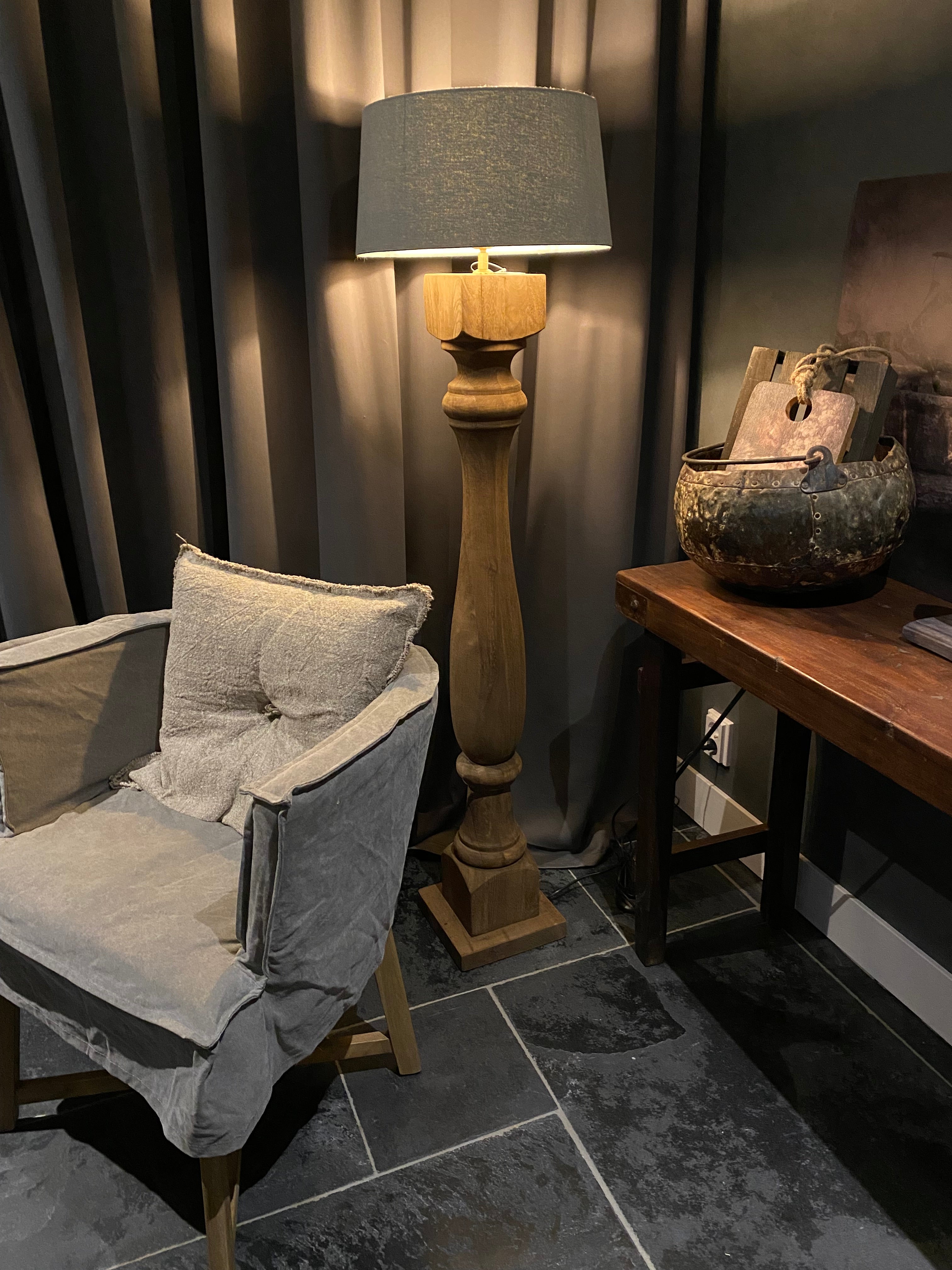 Balusterlamp hout 125cm