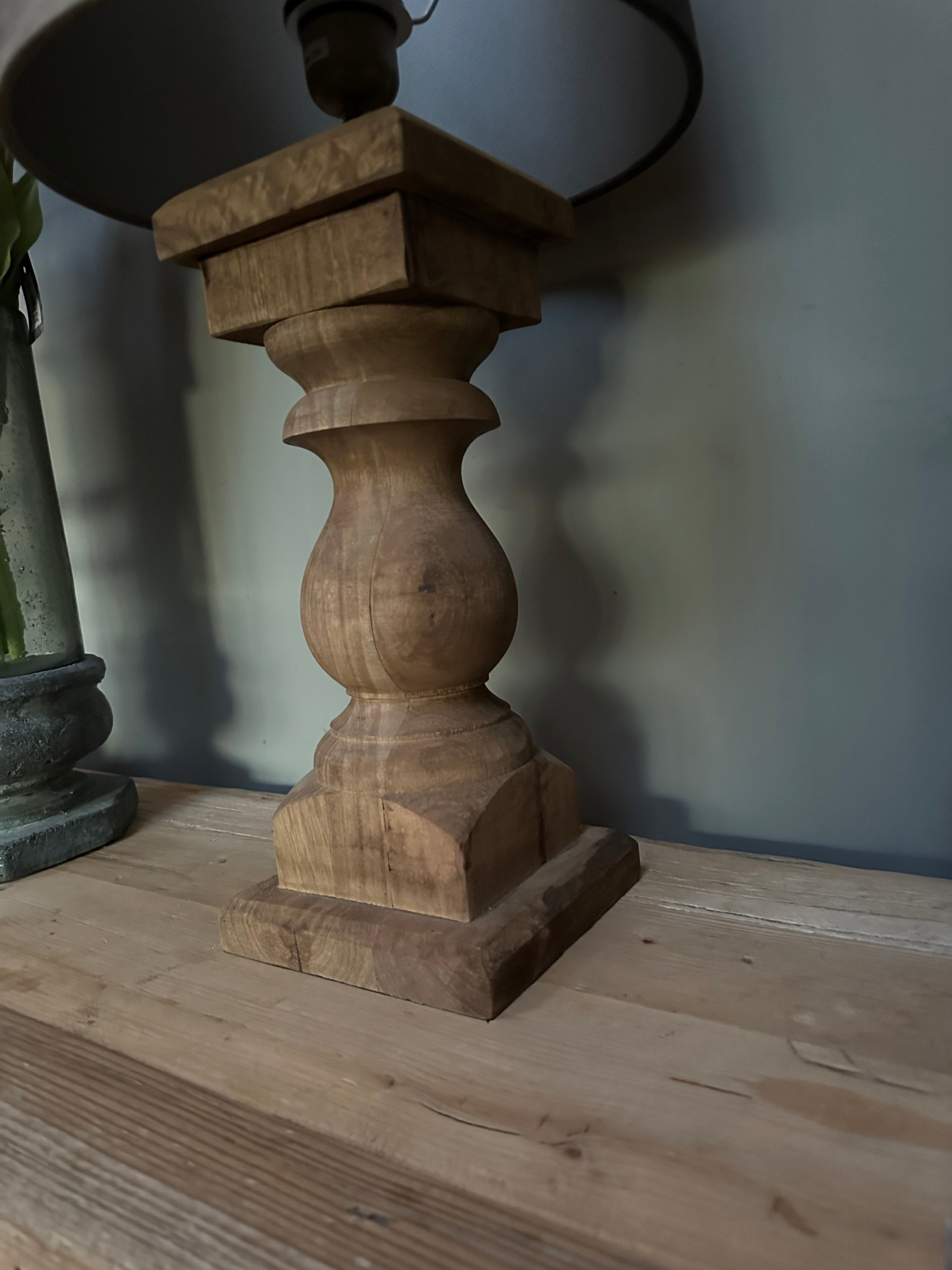 Balusterlamp hout 35cm