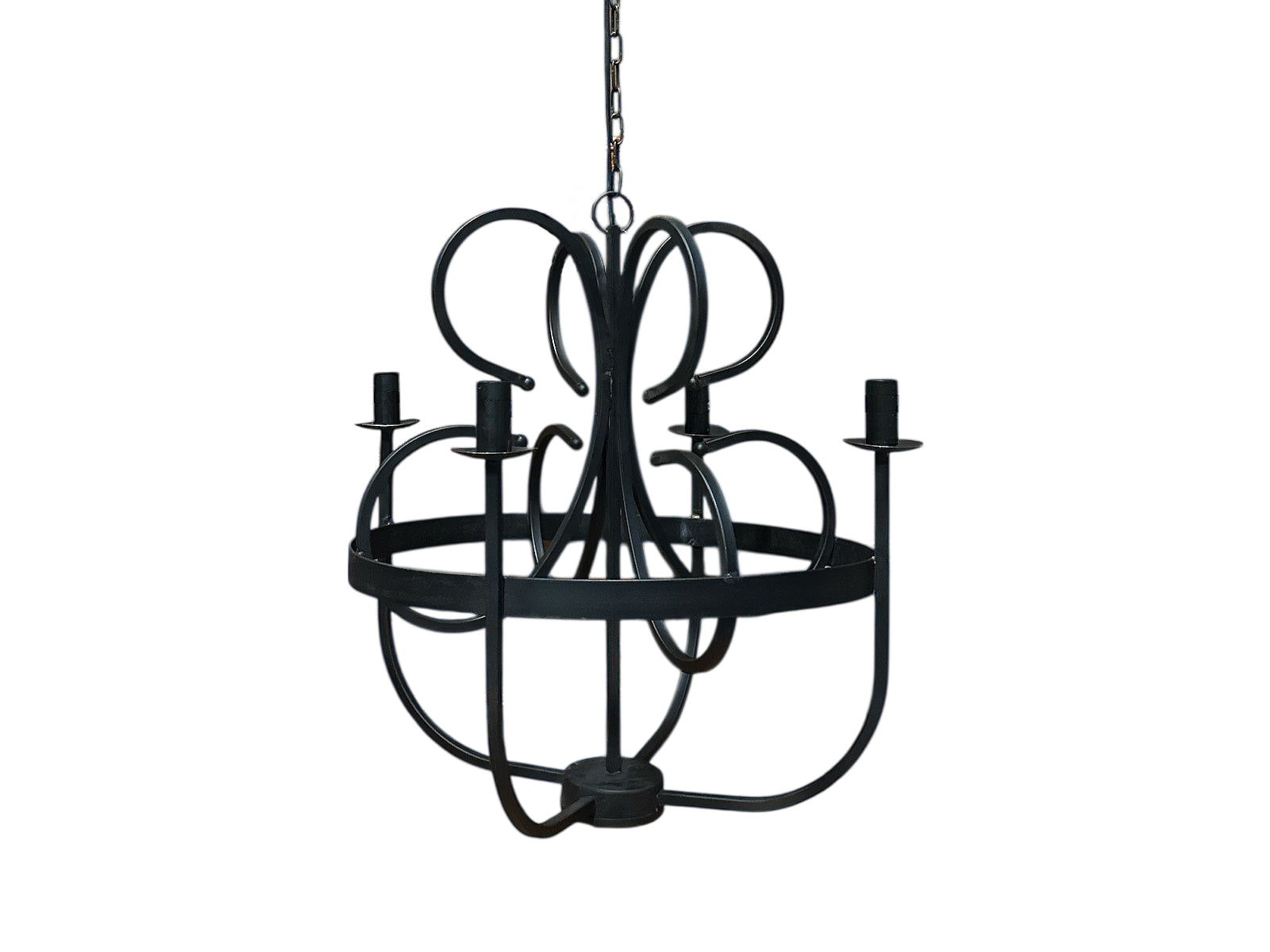 Kroonluchter ijzer zwart 4 arms 2561