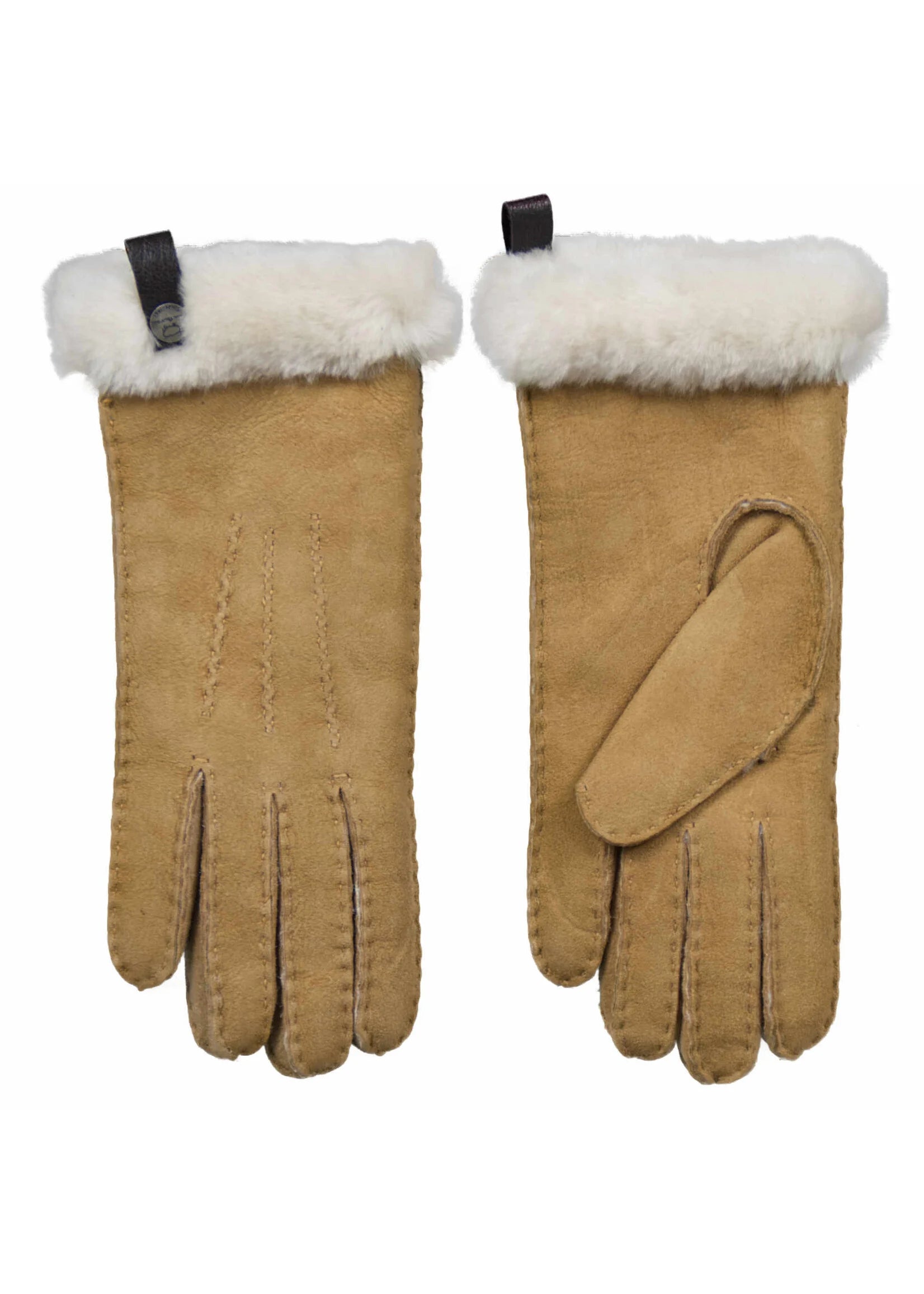 Van Buren Lamsvacht Dames Handschoenen - Camel - Maat S