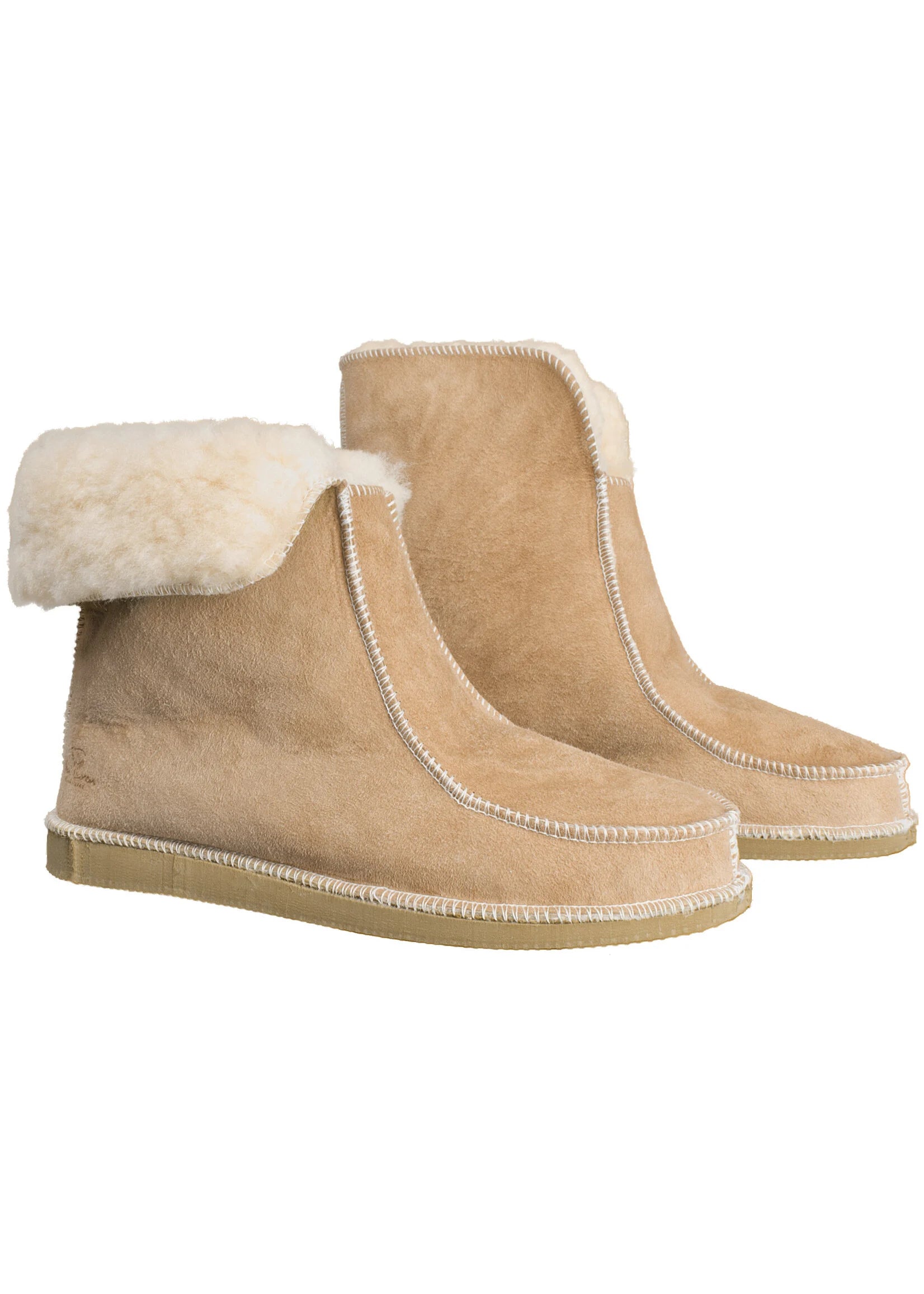 Van Buren Lamsvacht Hoge Pantoffels - Camel - Maat 37