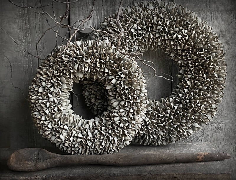 Spatscherm twee grijze Kransen — 60x90cm