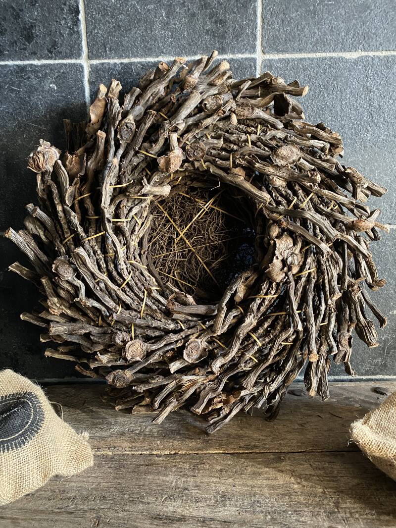 Basket krans curly twig