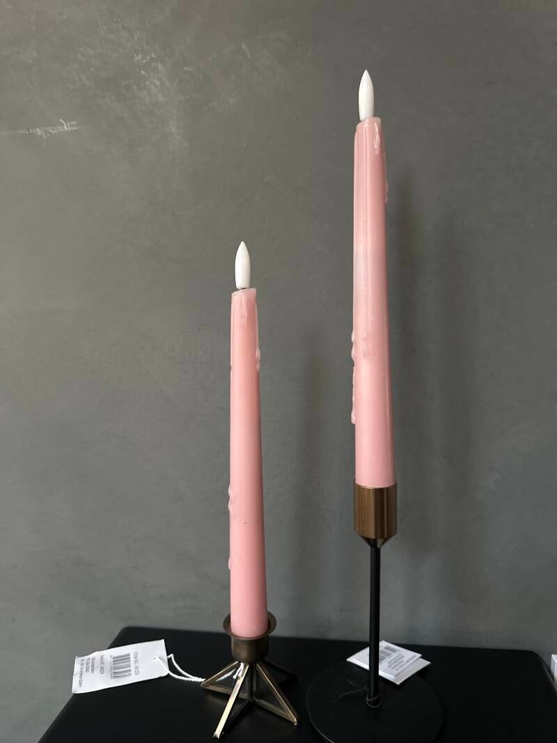 Licht roze druipkaarsen led 2stk timer