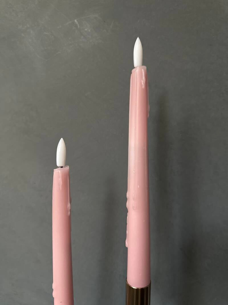 Licht roze druipkaarsen led 2stk timer