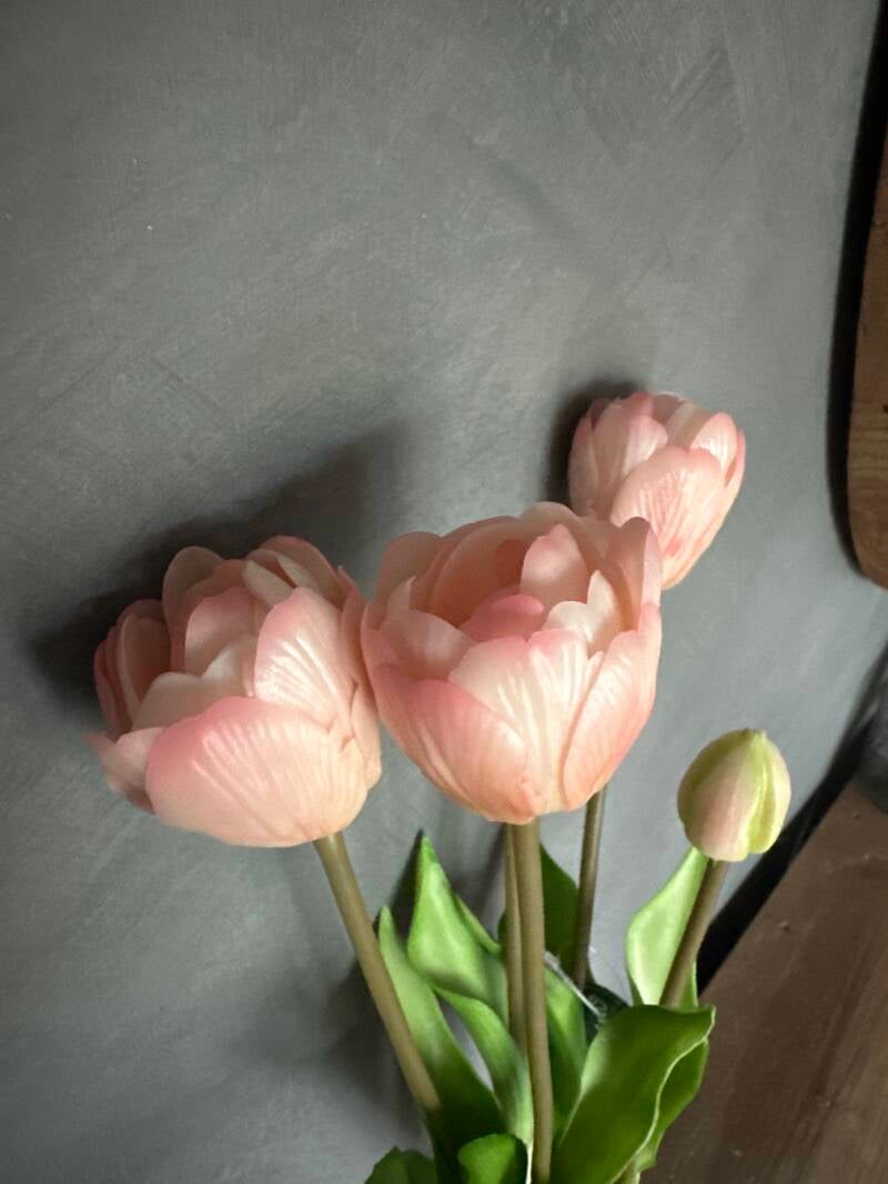 Tulpen dubbel blad roze 5stks 44cm