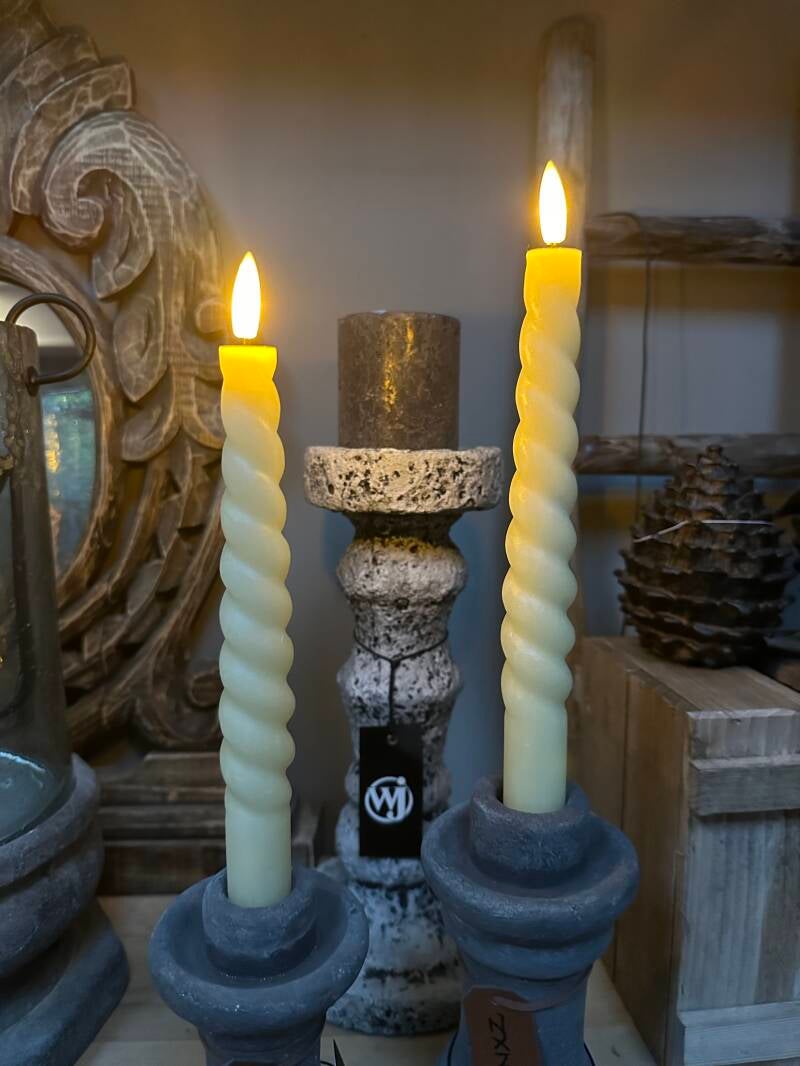 Anna's Collection LED dinerkaars Swirl crème/ivoor 23 cm 2 stuks