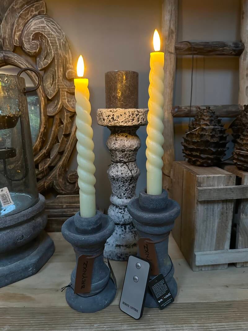 Anna's Collection LED dinerkaars Swirl crème/ivoor 23 cm 2 stuks