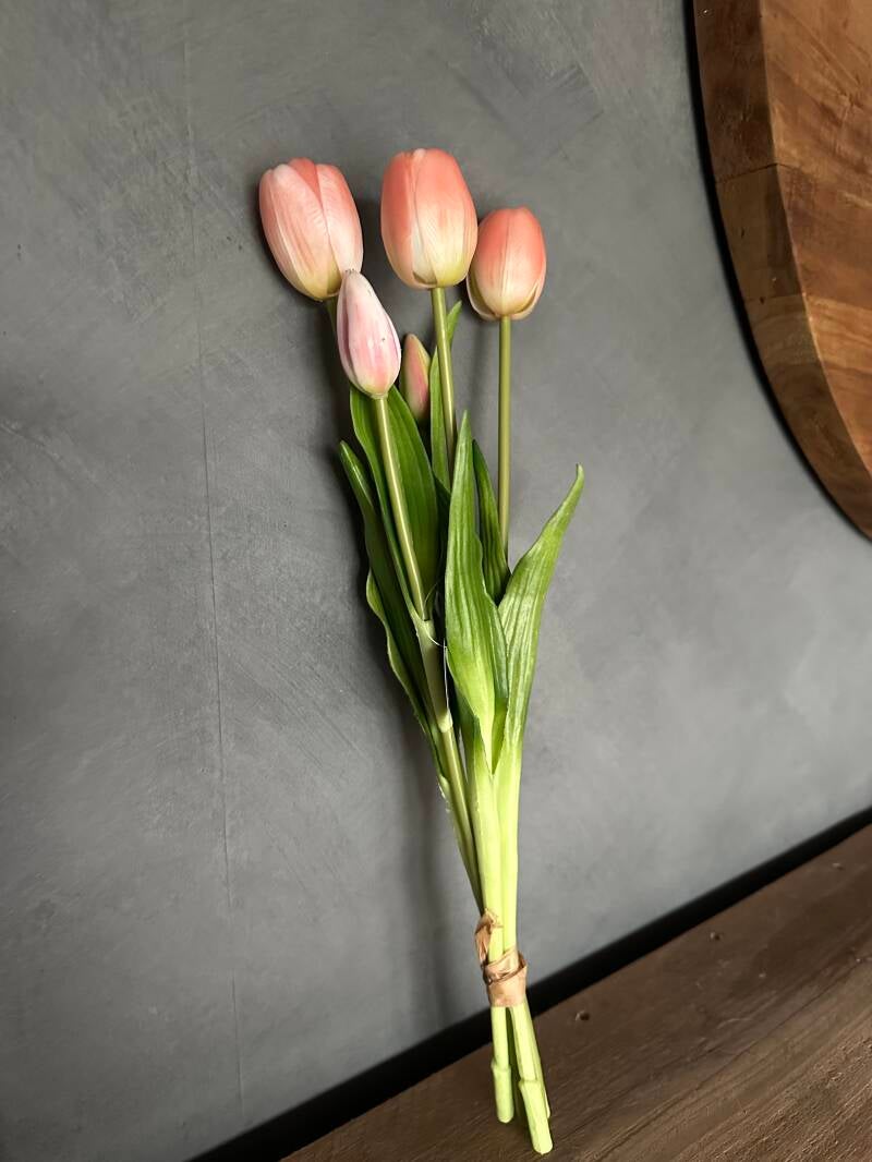 Tulp 5stks roze 43cm