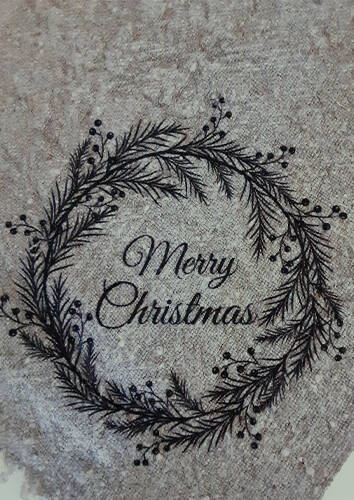 Shabby doek Merry Christmas maat S