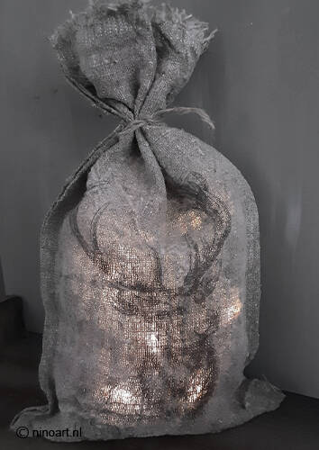 Shabby deco zak met hert