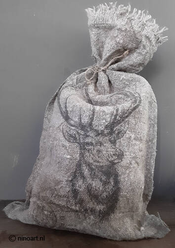 Shabby deco zak met hert
