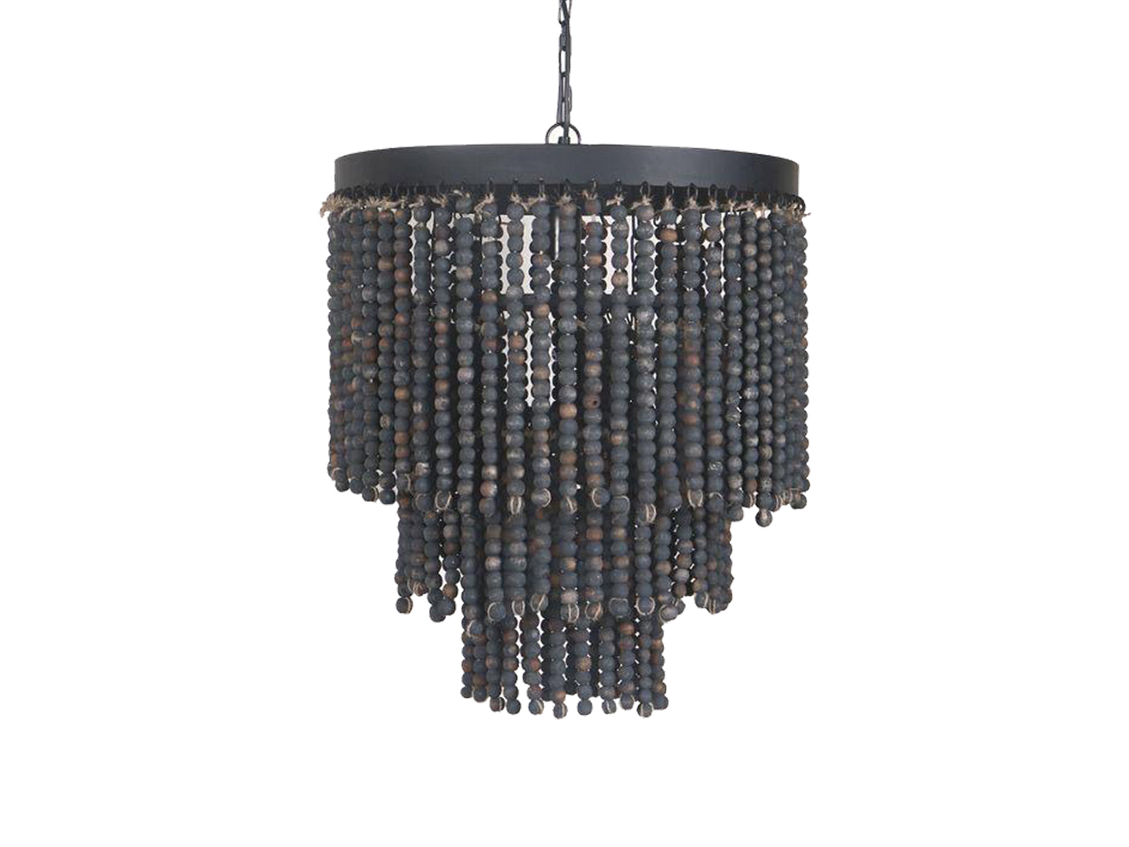 Hanglamp kraal hout zwart 50cm 2555