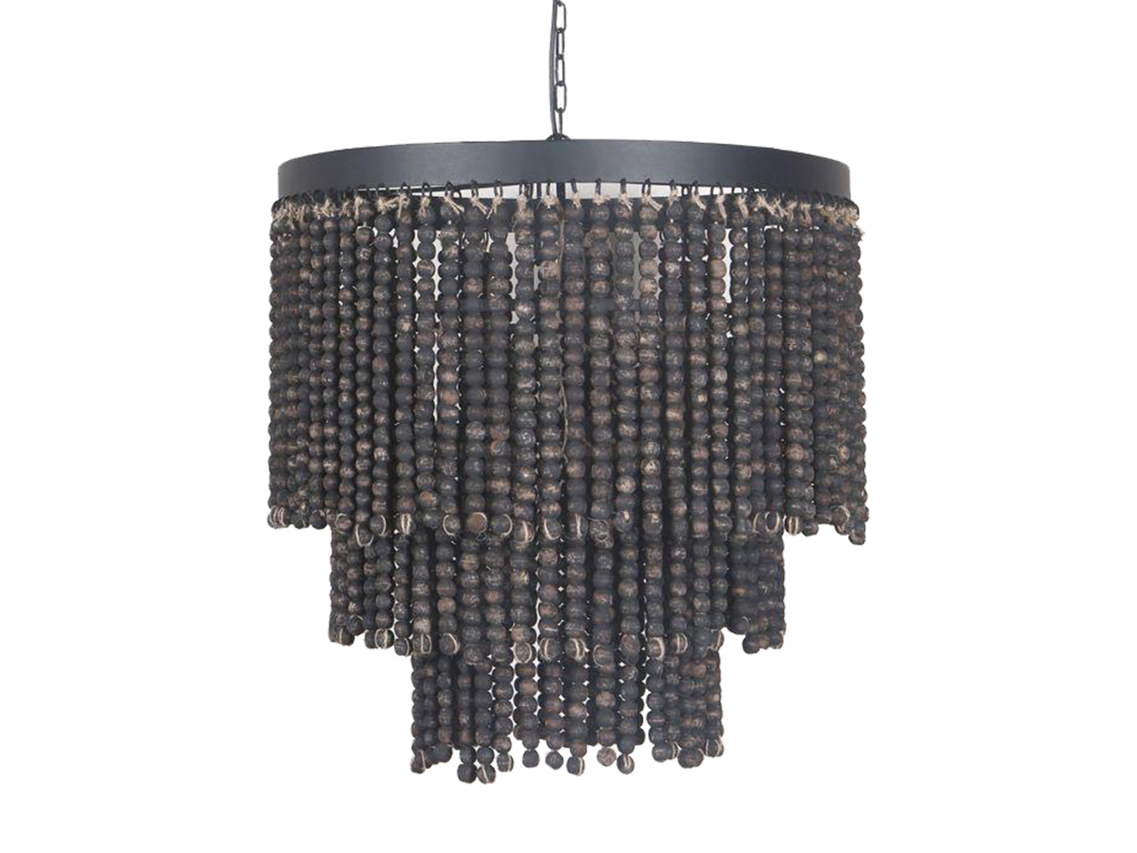 Hanglamp kraal hout zwart 60cm 2554