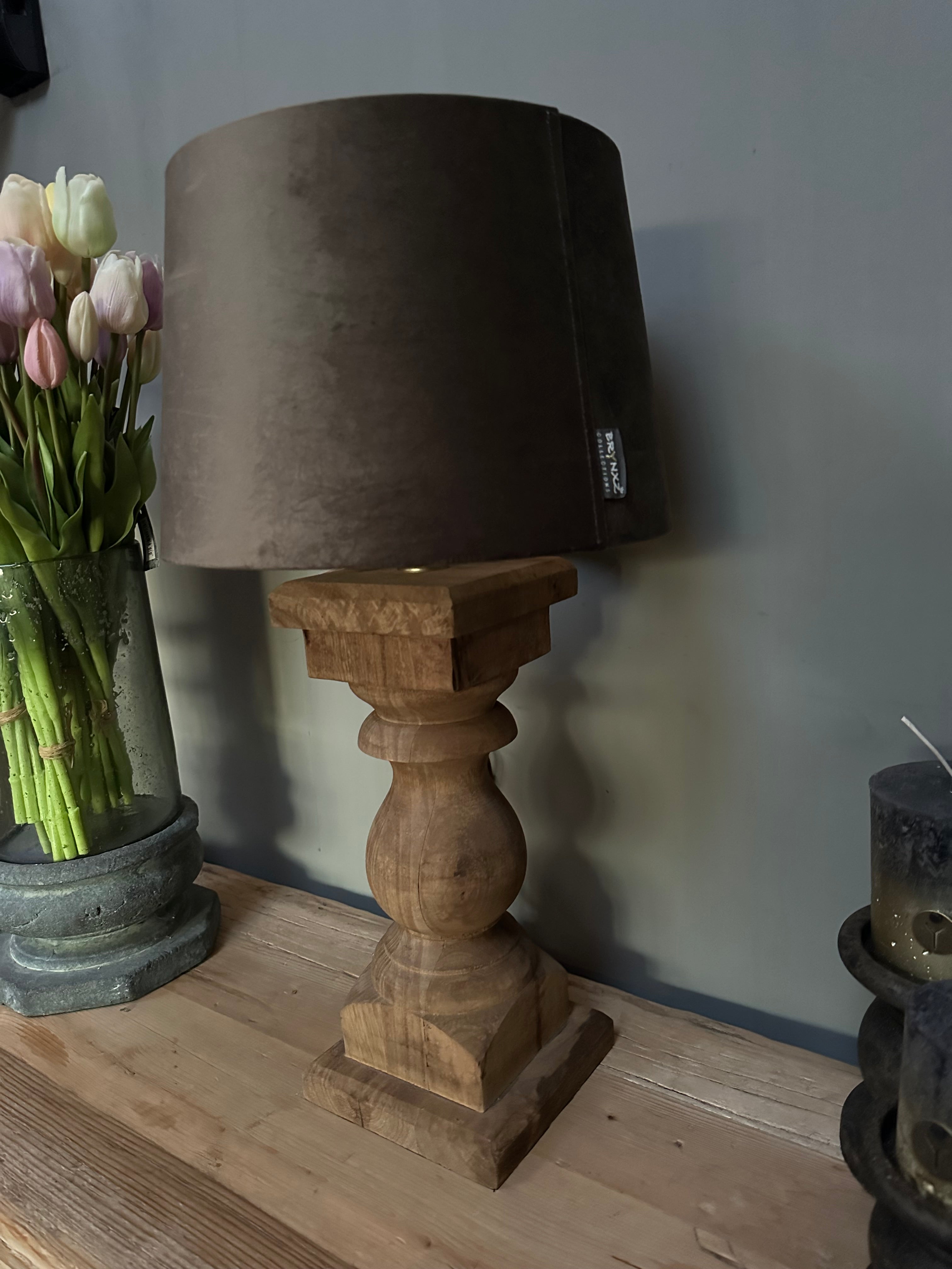 Balusterlamp hout 35cm