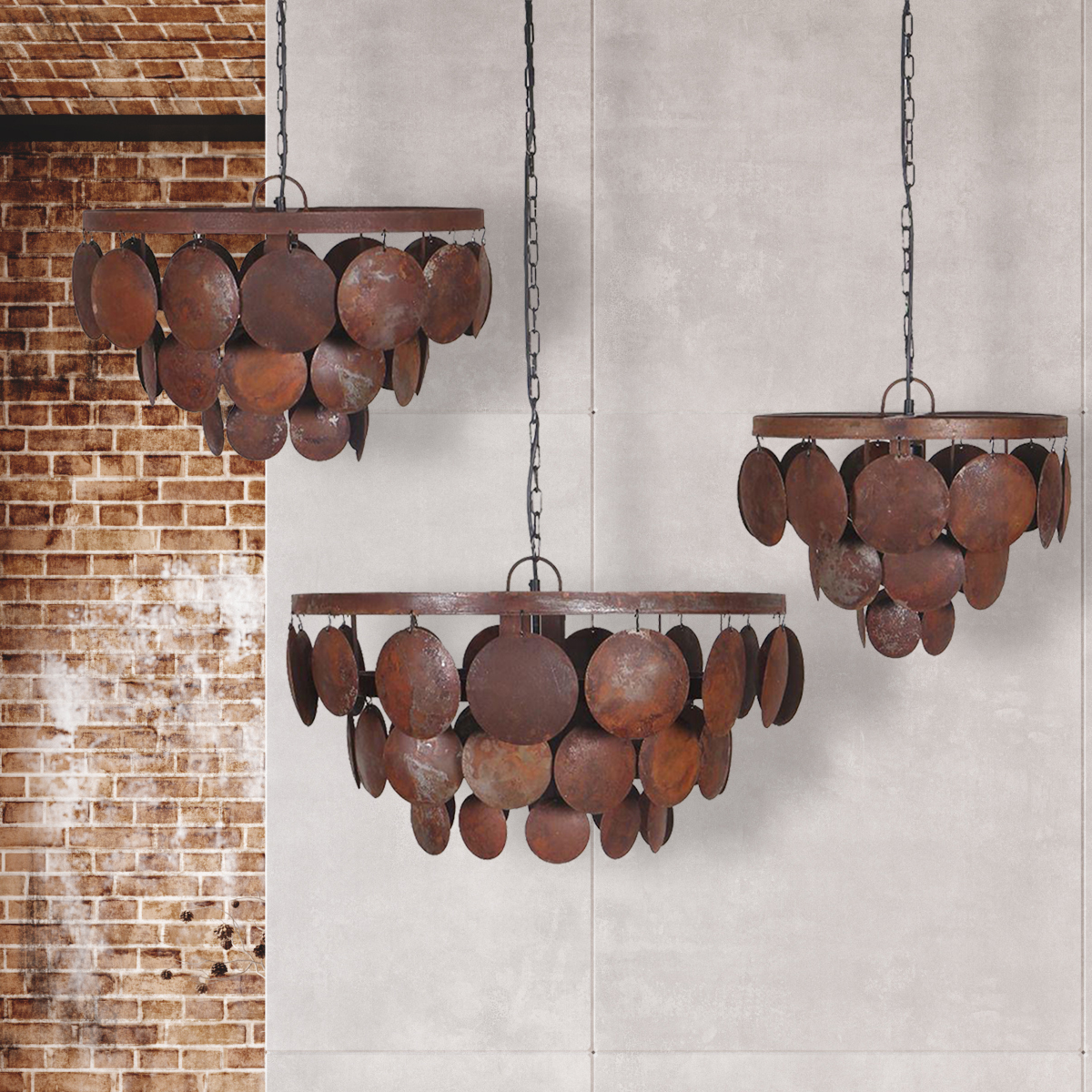Hanglamp schijfjes roest Ø 60 cm / 2522